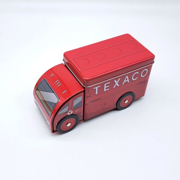 Texaco Chevron Collectible Tanker Rolling Tin Opens Storage Box Red - Picture 4 of 12
